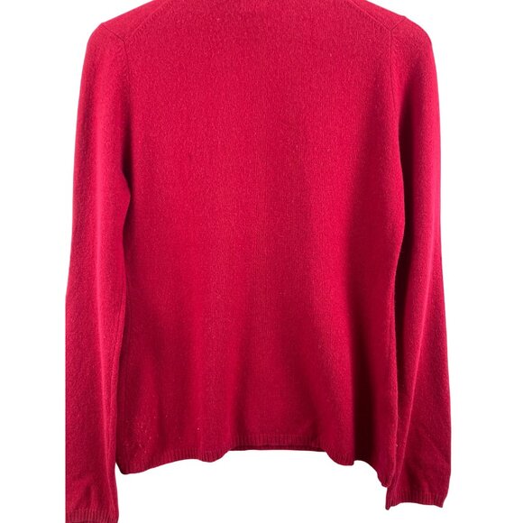 Ann Taylor Women's Medium 100% Cashmere Roll Turtleneck Long Sleeve Sweater Red - Picture 7 of 11